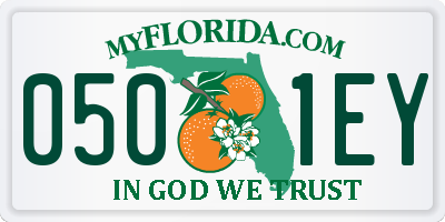 FL license plate 0501EY