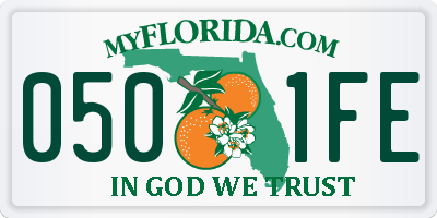 FL license plate 0501FE