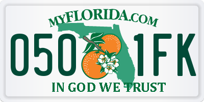 FL license plate 0501FK