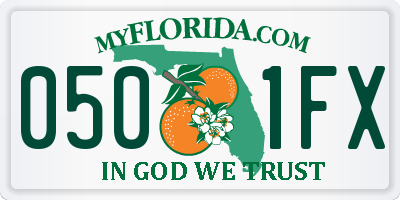 FL license plate 0501FX