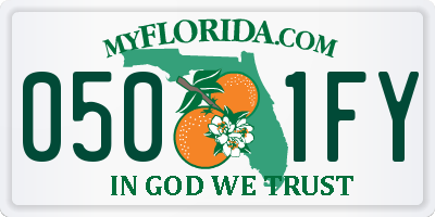 FL license plate 0501FY
