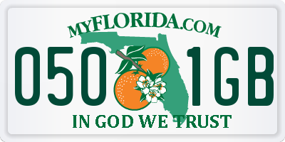 FL license plate 0501GB