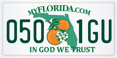 FL license plate 0501GU