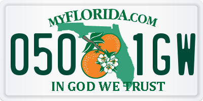 FL license plate 0501GW
