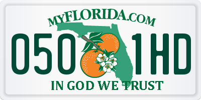 FL license plate 0501HD