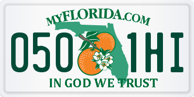 FL license plate 0501HI