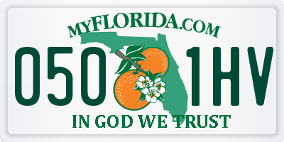 FL license plate 0501HV