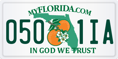 FL license plate 0501IA
