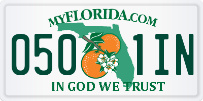 FL license plate 0501IN