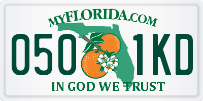 FL license plate 0501KD