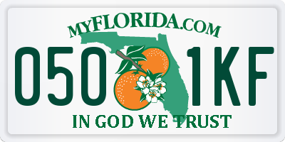 FL license plate 0501KF