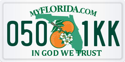 FL license plate 0501KK