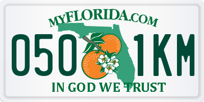 FL license plate 0501KM