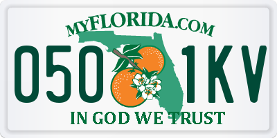 FL license plate 0501KV