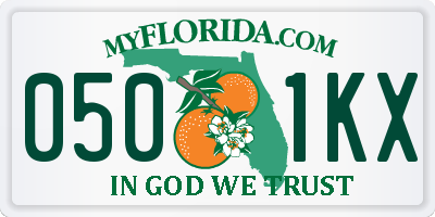 FL license plate 0501KX