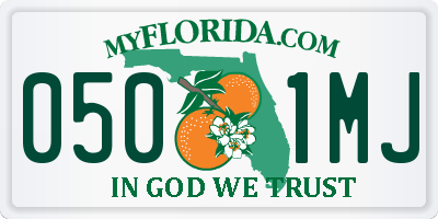 FL license plate 0501MJ