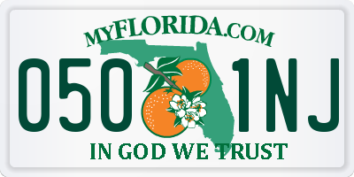 FL license plate 0501NJ
