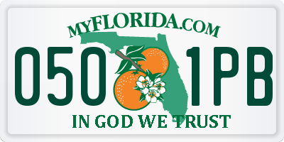 FL license plate 0501PB