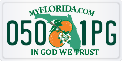 FL license plate 0501PG