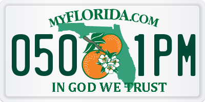 FL license plate 0501PM