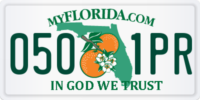 FL license plate 0501PR