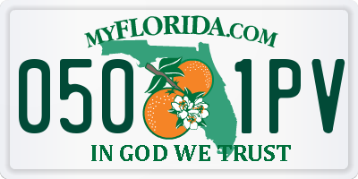 FL license plate 0501PV