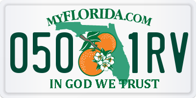 FL license plate 0501RV