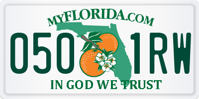 FL license plate 0501RW