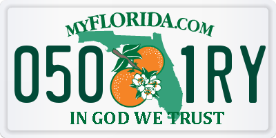 FL license plate 0501RY