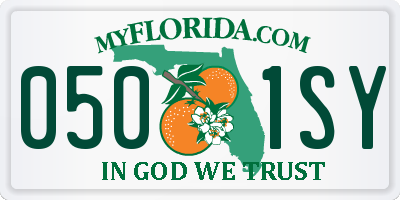 FL license plate 0501SY