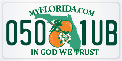 FL license plate 0501UB