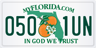 FL license plate 0501UN