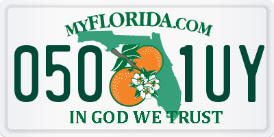 FL license plate 0501UY