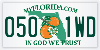 FL license plate 0501WD