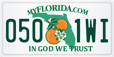 FL license plate 0501WI