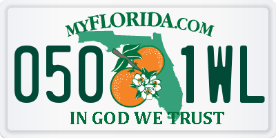 FL license plate 0501WL