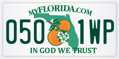 FL license plate 0501WP