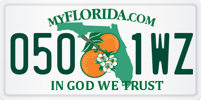 FL license plate 0501WZ
