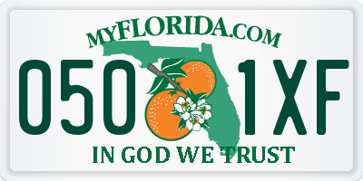 FL license plate 0501XF