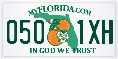 FL license plate 0501XH