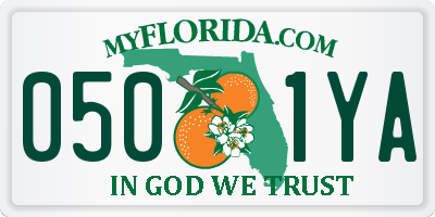 FL license plate 0501YA