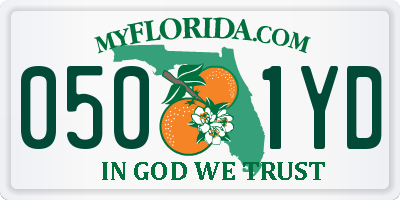 FL license plate 0501YD
