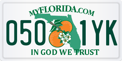 FL license plate 0501YK