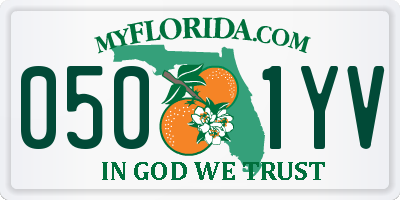 FL license plate 0501YV