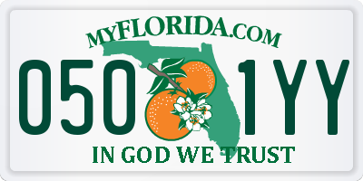 FL license plate 0501YY