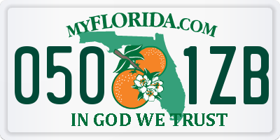 FL license plate 0501ZB