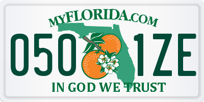 FL license plate 0501ZE