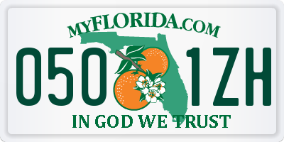 FL license plate 0501ZH