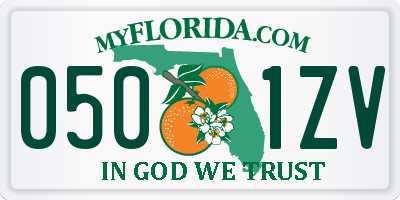 FL license plate 0501ZV