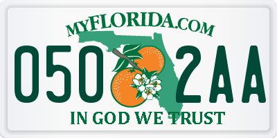 FL license plate 0502AA